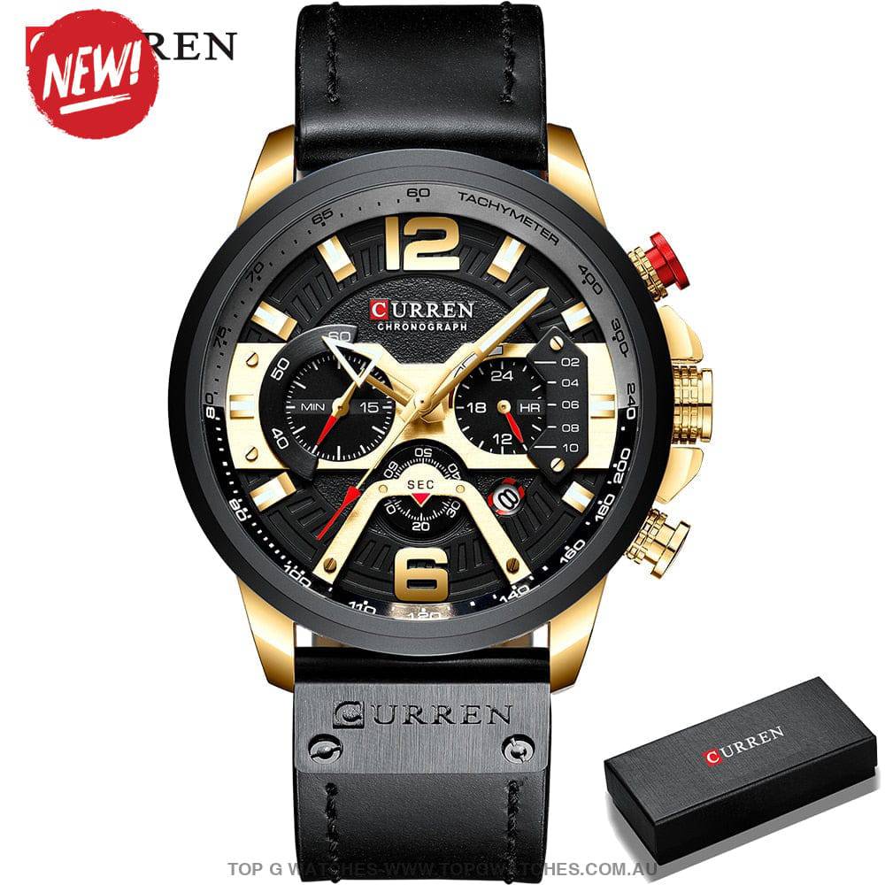 Casual Sport Business Military Leather Fashion Curren Wristwatch - Top G Watches