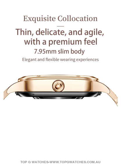 Elegant Diamond Gold Lige Smart Sport Fitness Bluetooth Fashion Pro V1 Smartwatch - Top G Watches