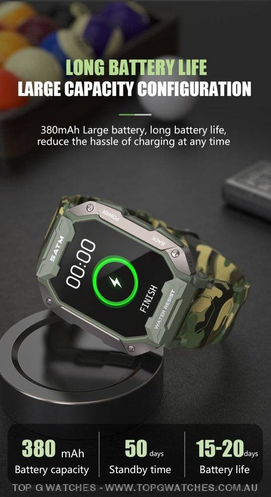 Full Touch Digital Sports Health Blood Pressure Oxygen Fitness Waterproof Smart Watch - Top G Watches