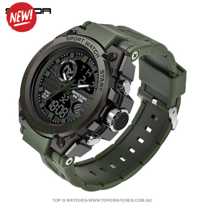 G-Style Shock Sanda Sports Military Dual Shockproof Waterproof Digital Wristwatch Green Mens Watches