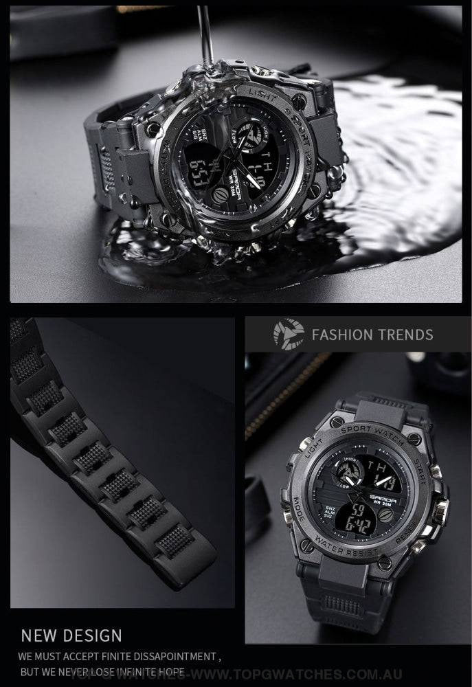 G-Style Shock SANDA Sports Military Dual Shockproof Waterproof Digital Wristwatch - Top G Watches