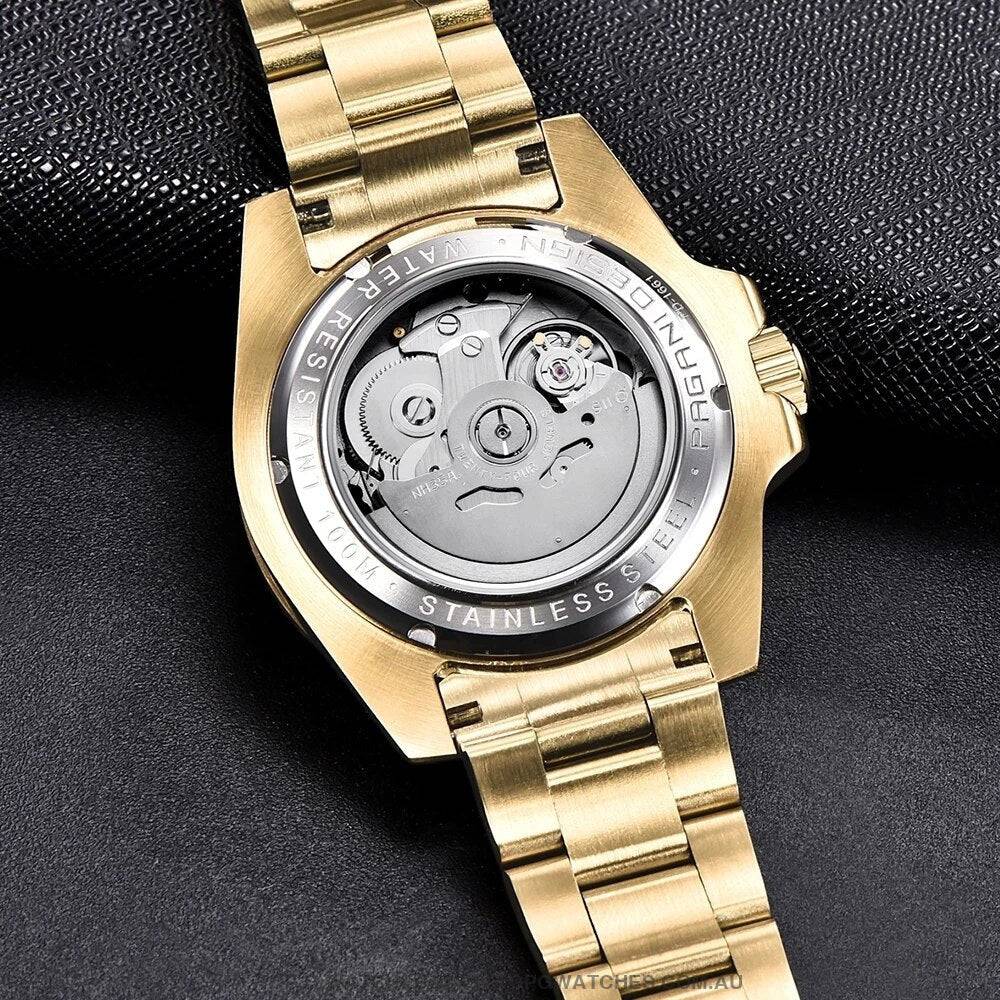 Gold Pagani Design Sapphire Crystal 100M Automatic Mechanical PD-1661 Wrist Watch - Top G Watches