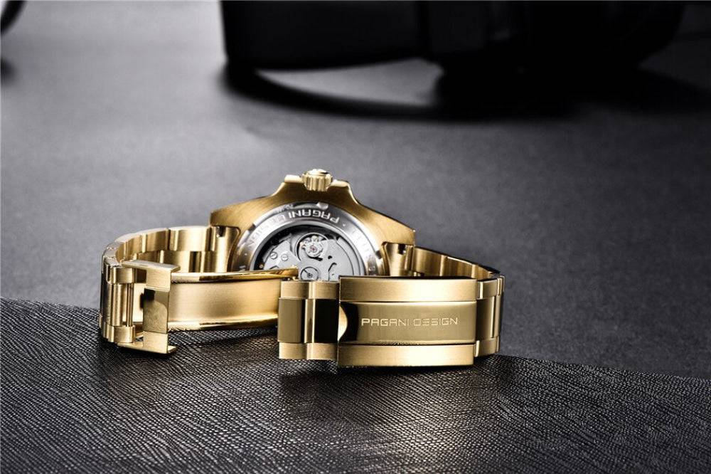 Gold Pagani Design Sapphire Crystal 100M Automatic Mechanical PD-1661 Wrist Watch - Top G Watches
