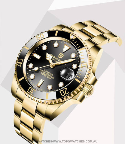 Gold Pagani Design Sapphire Crystal 100M Automatic Mechanical PD-1661 Wrist Watch - Top G Watches
