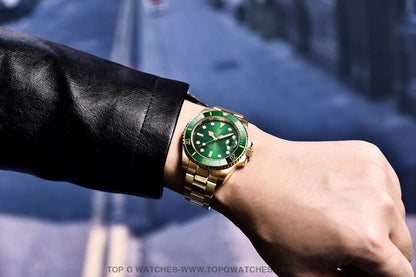 Gold Pagani Design Sapphire Crystal 100M Automatic Mechanical PD-1661 Wrist Watch - Top G Watches