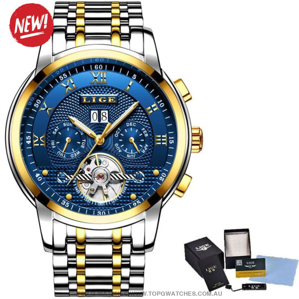 Automatic Lige Elite Luxury Business Waterproof Mechanical Watch - Top G Watches