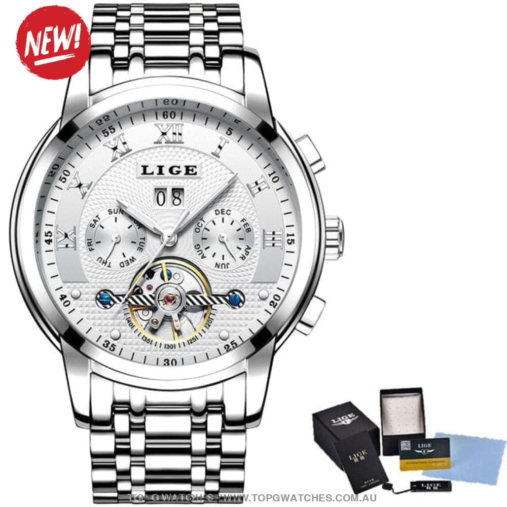 Automatic Lige Elite Luxury Business Waterproof Mechanical Watch - Top G Watches