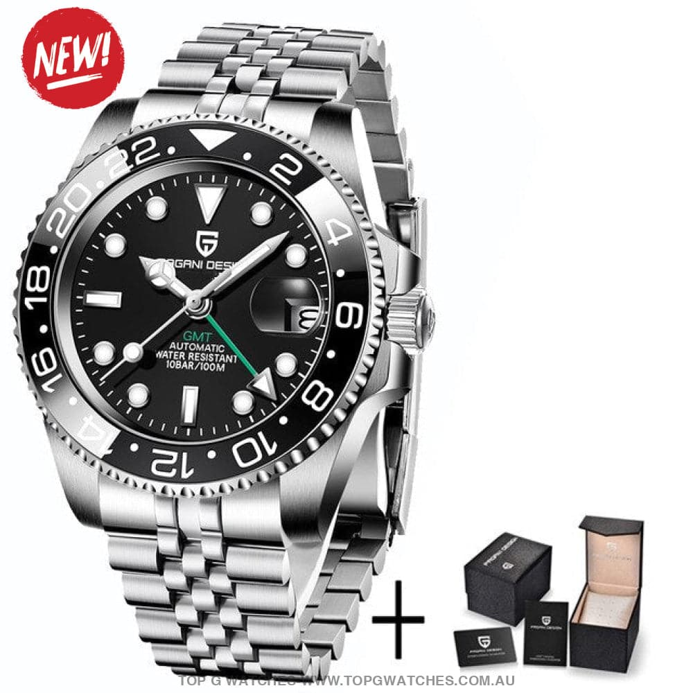 Luxury GMT Pagani-Design Sapphire Glass Stainless Steel 100M Waterproof Automatic Mechanical Wristwatch - Top G Watches