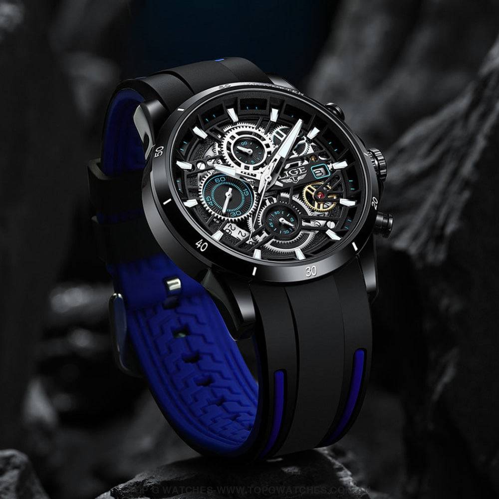 Luxury Lige Business Hollow Sports Waterproof Quartz Men's Military Wristwatch - Top G Watches