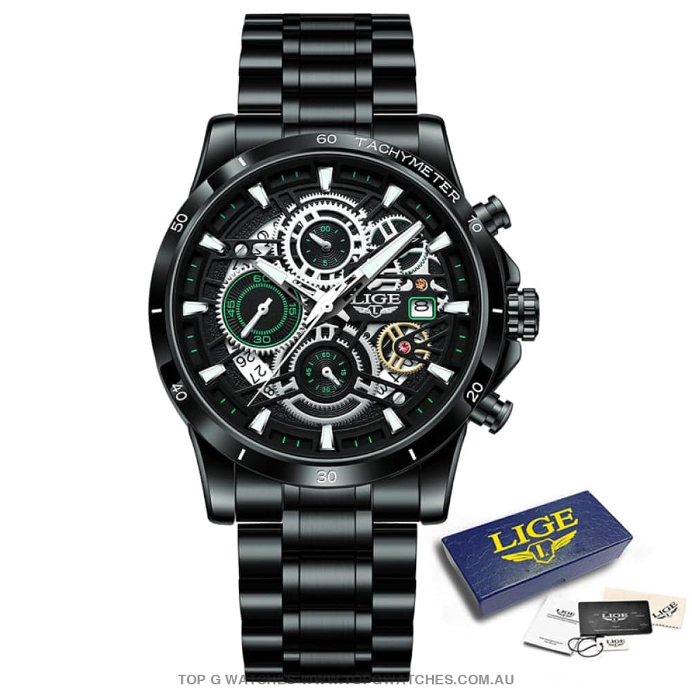 Luxury Lige Business Hollow Sports Waterproof Quartz Men's Military Wristwatch - Top G Watches