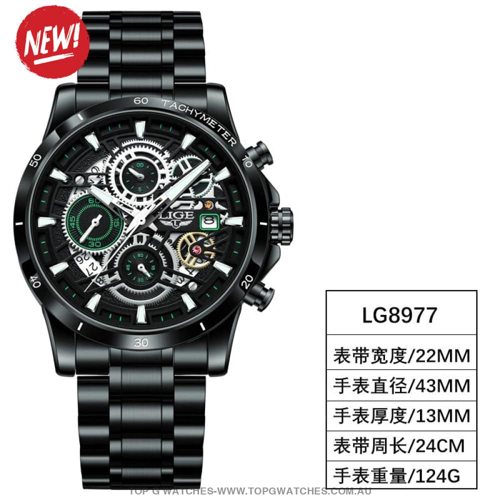 Luxury Lige Business Hollow Sports Waterproof Quartz Men's Military Wristwatch - Top G Watches