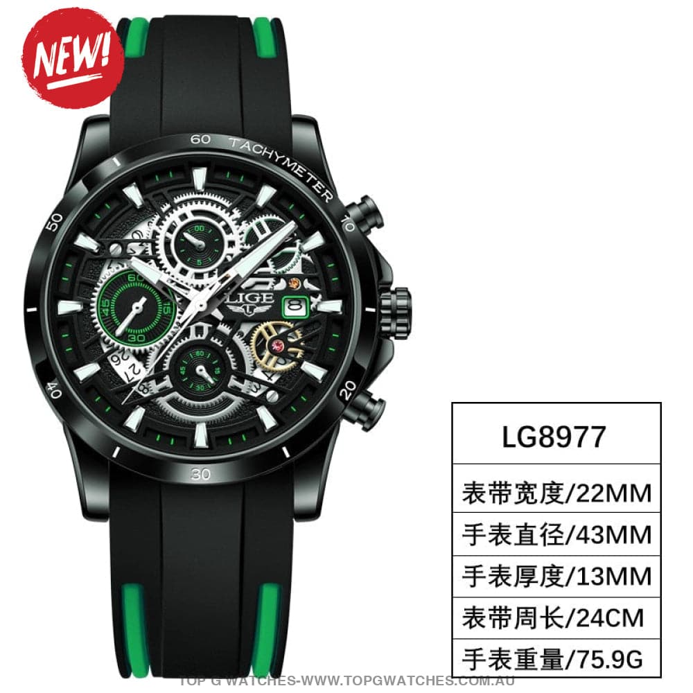 Luxury Lige Business Hollow Sports Waterproof Quartz Men's Military Wristwatch - Top G Watches