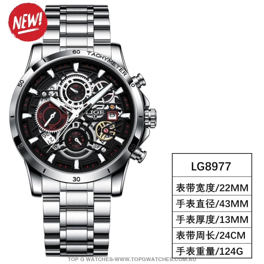 Luxury Lige Business Hollow Sports Waterproof Quartz Men's Military Wristwatch - Top G Watches