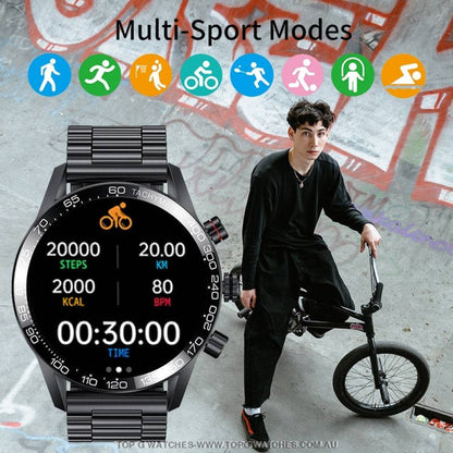 Luxury Lige FULL LED-HD Screen Smart Bluetooth Calling Business Watch - Top G Watches