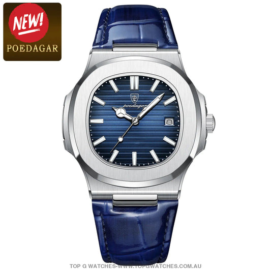 Luxury Poedagar Business Luminous Steel Square Quartz Divers Wristwatch - Top G Watches