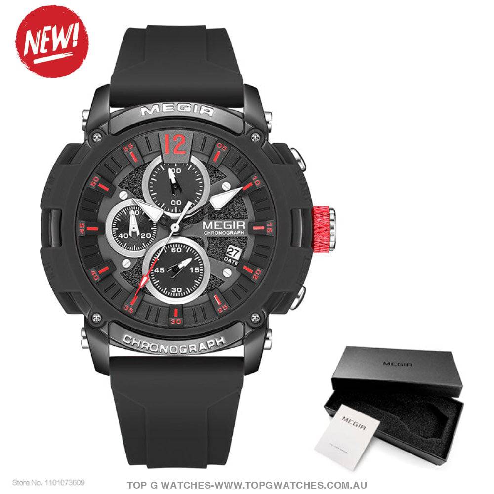 Trendy Megir' Street Sports 3ATM Waterproof Luminous Chronograph Quartz Wristwatch - Top G Watches