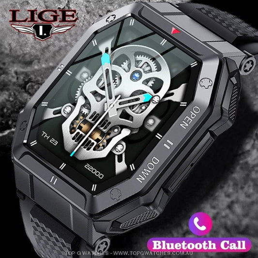 New Lige Digital Bluetooth Smart Companion HD Call Outdoor Sports Fitness Waterproof Smartwatch - Top G Watches