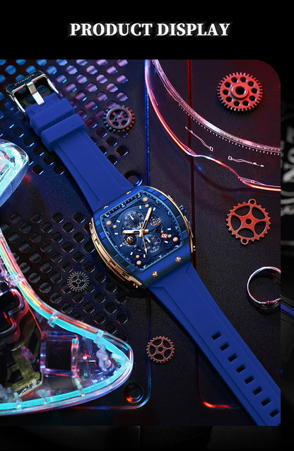 NEW Lige Tonneau Waterproof Sports Chronograph Quartz Watch - Top G Watches