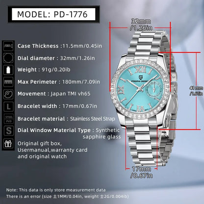 NEW Pagani Design Women's Elegant Jewel Fashion Sapphire Quartz 32mm Watch - Top G Watches