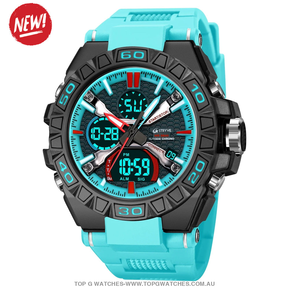 New Sports Model Luxury Stryve Digital-Analog Dual Waterproof Sports Watch - Top G Watches