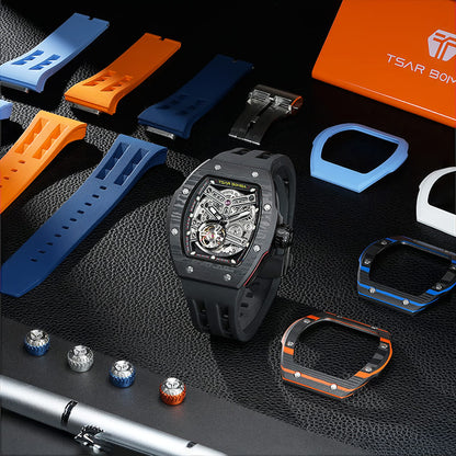Official Tsar Bomba Atomic-Interchangeable Automatic Carbon Fibre Watch Single Combo Edition - TB8218 - Top G Watches