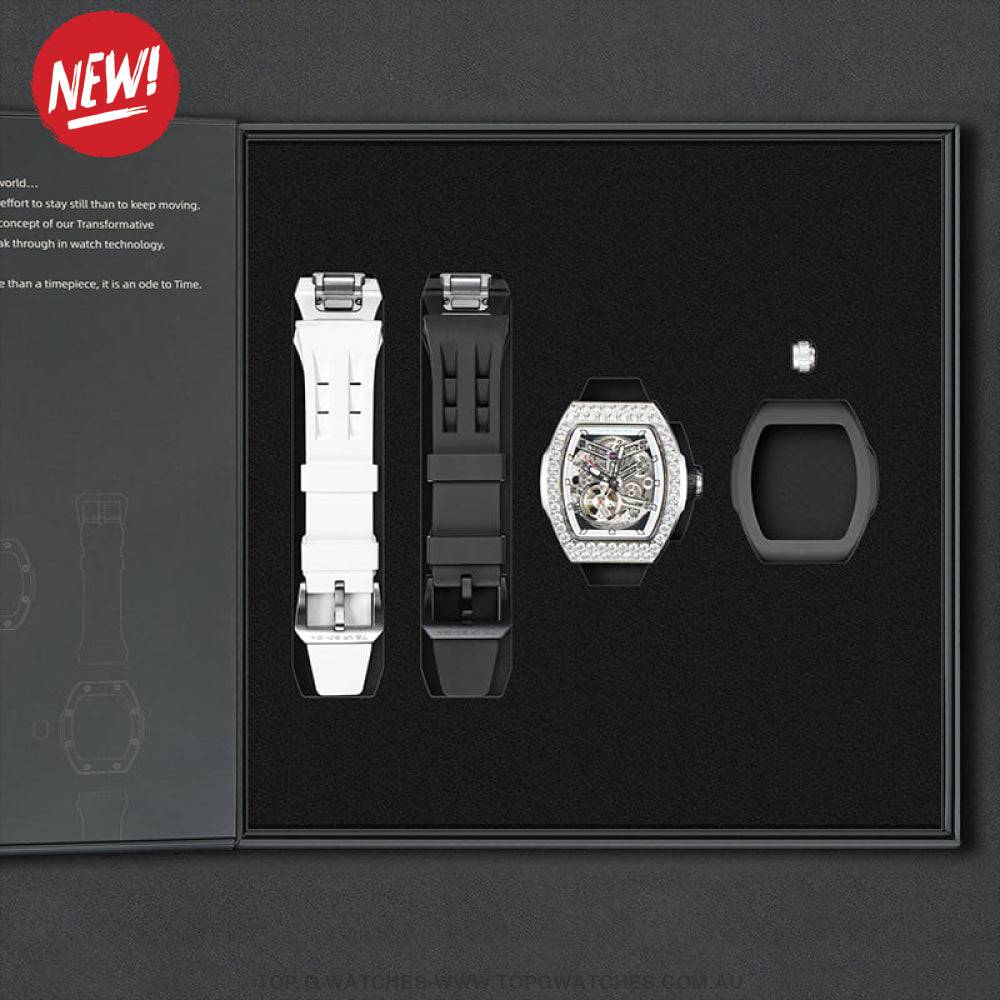 Official TSAR BOMBA Atomic-Interchangeable DIY Diamond Automatic Watch - TB8218D Multi-7 & Twin Combo - Top G Watches