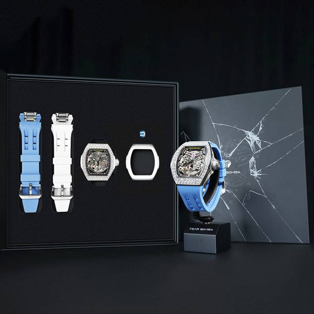 Official TSAR BOMBA Atomic-Interchangeable DIY Diamond Automatic Watch - TB8218D Multi-7 & Twin Combo - Top G Watches