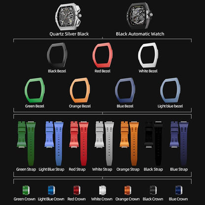 Official TSAR BOMBA Atomic-Interchangeable Seiko VK67 Calendar Mechanical Watch - TB8214 Multi-Combo - Top G Watches
