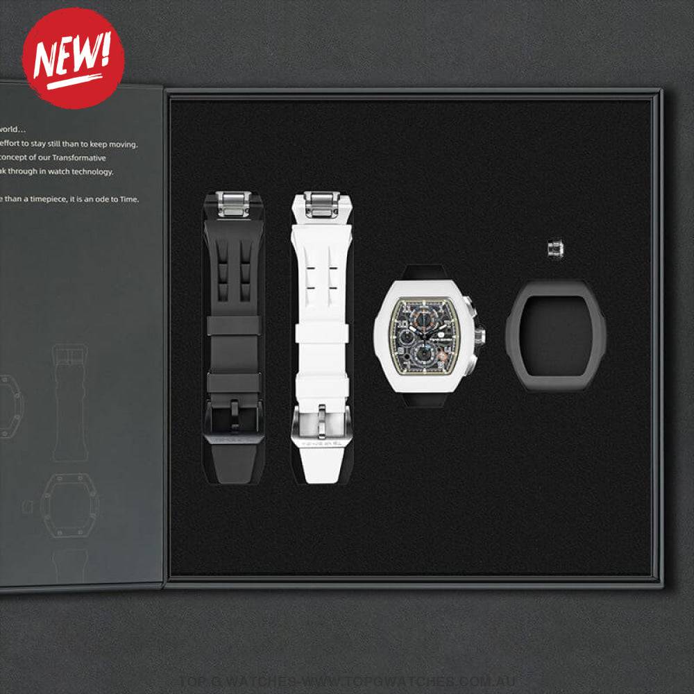 Official TSAR BOMBA Atomic-Interchangeable Seiko VK67 Mechanical Watch - TB8214 Dual Combo - Top G Watches