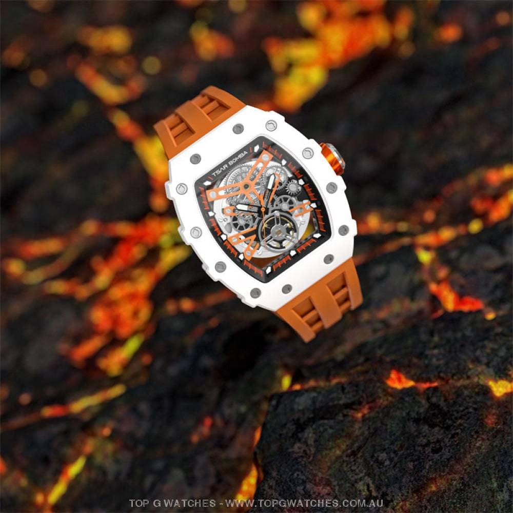 Official TSAR Bomba Automatic Mechanical Luxury Ceramic Watch TB8208C - Top G Watches