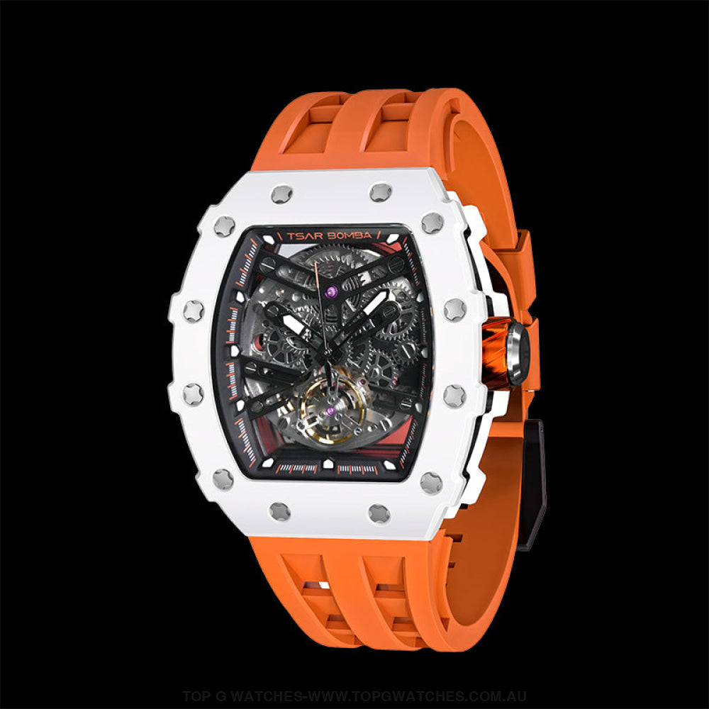 Official TSAR Bomba Automatic Mechanical Luxury Ceramic Watch TB8208C - Top G Watches