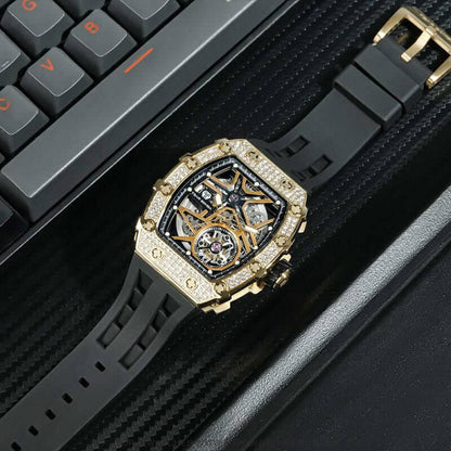 Official TSAR BOMBA Automatic Mechanical Waterproof Diamond Finish Watch TB8209D - Top G Watches