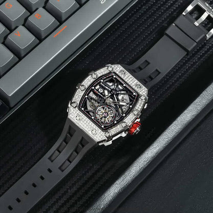Official TSAR BOMBA Automatic Mechanical Waterproof Diamond Finish Watch TB8209D - Top G Watches