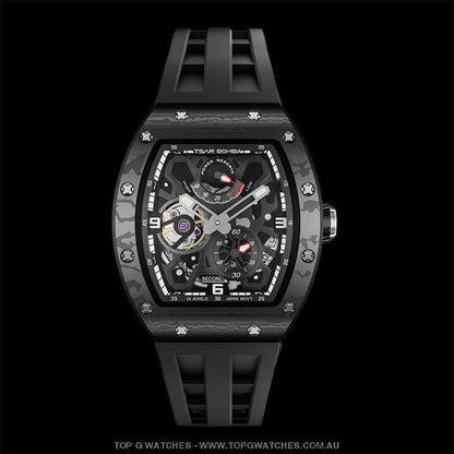 Official TSAR Bomba Carbon Fiber Kinetic Energy Display Automatic TB8212CF - Top G Watches