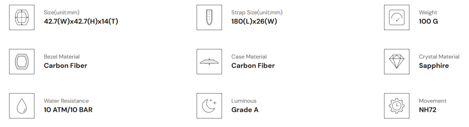 Official Tsar Bomba Electron-Full Carbon Fibre Edition TB8401CF - Top G Watches