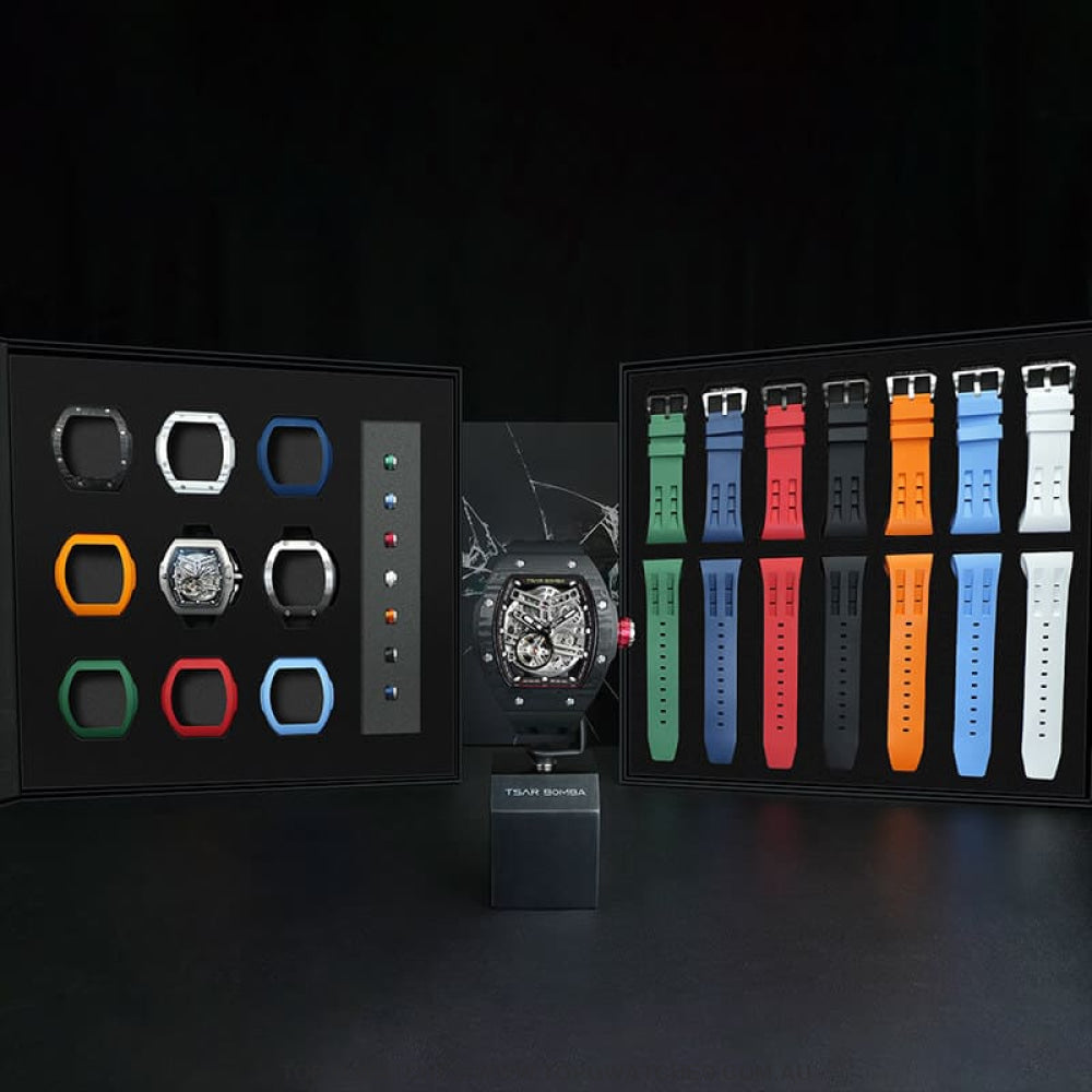 Official TSAR Bomba Interchangeable Seiko VK67 Mechanical Calendar Watch - TB8214 Multi-7 Combo - Top G Watches
