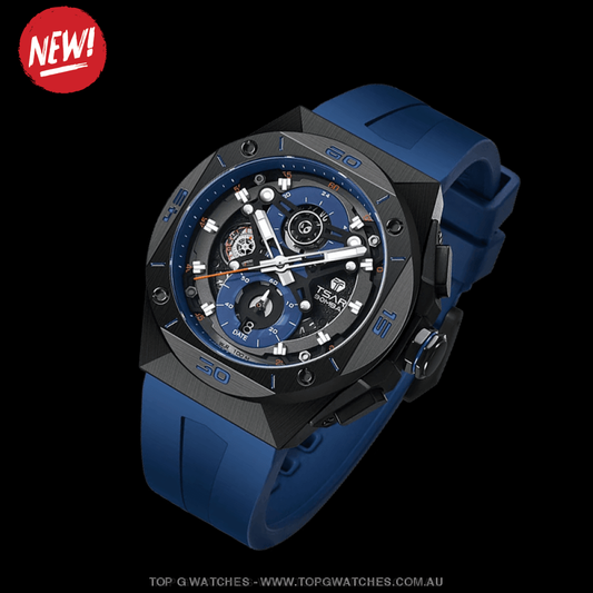 Official TSAR BOMBA Luxury Fashion TB8801Q Crystal Luminous Waterproof Divers Chronograph 100M - Top G Watches