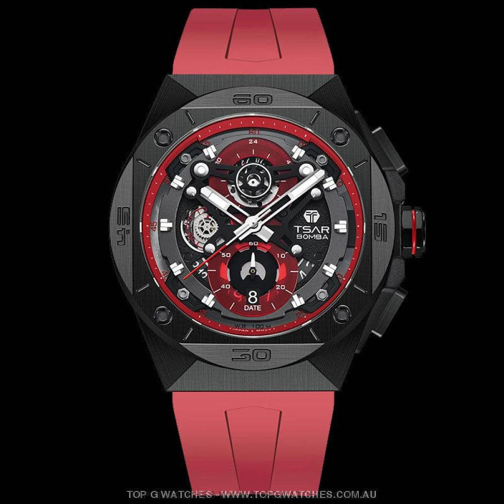 Official TSAR BOMBA Luxury Fashion TB8801Q Crystal Luminous Waterproof Divers Chronograph 100M - Top G Watches