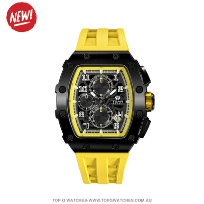 Official TSAR Bomba Watch Quartz Movement Waterproof Watch TB8204Q Black Yellow - Top G Watches