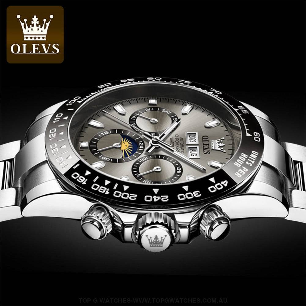New OLEVS Automatic Mechanical Self Wind Luminous Chronograph Wristwatch - Top G Watches