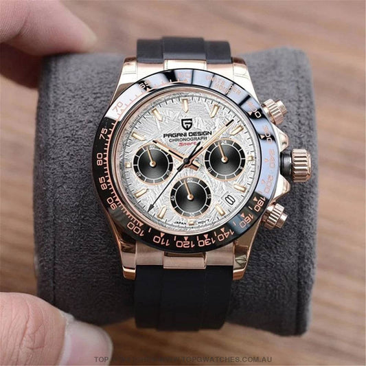 Elite Automatic Mechanical Pagani-Design Sapphire Glass Japan Chronograph 100m Waterproof Wristwatch - Top G Watches