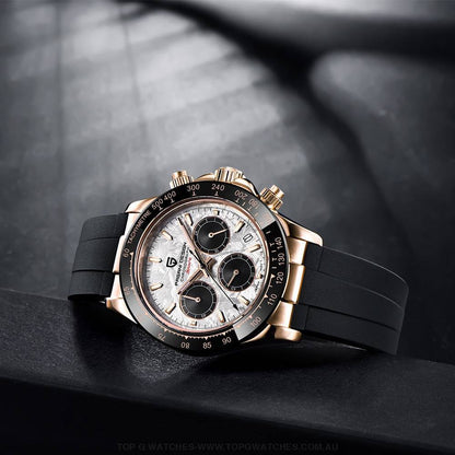 Elite Automatic Mechanical Pagani-Design Sapphire Glass Japan Chronograph 100m Waterproof Wristwatch - Top G Watches