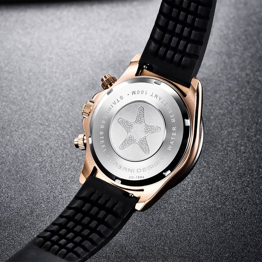 Elite Automatic Mechanical Pagani-Design Sapphire Glass Japan Chronograph 100m Waterproof Wristwatch - Top G Watches