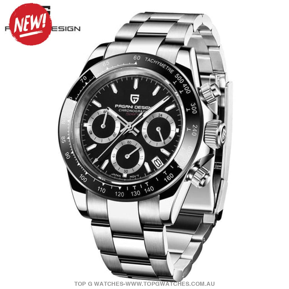 Elite Automatic Mechanical Pagani-Design Sapphire Glass Japan Chronograph 100m Waterproof Wristwatch - Top G Watches