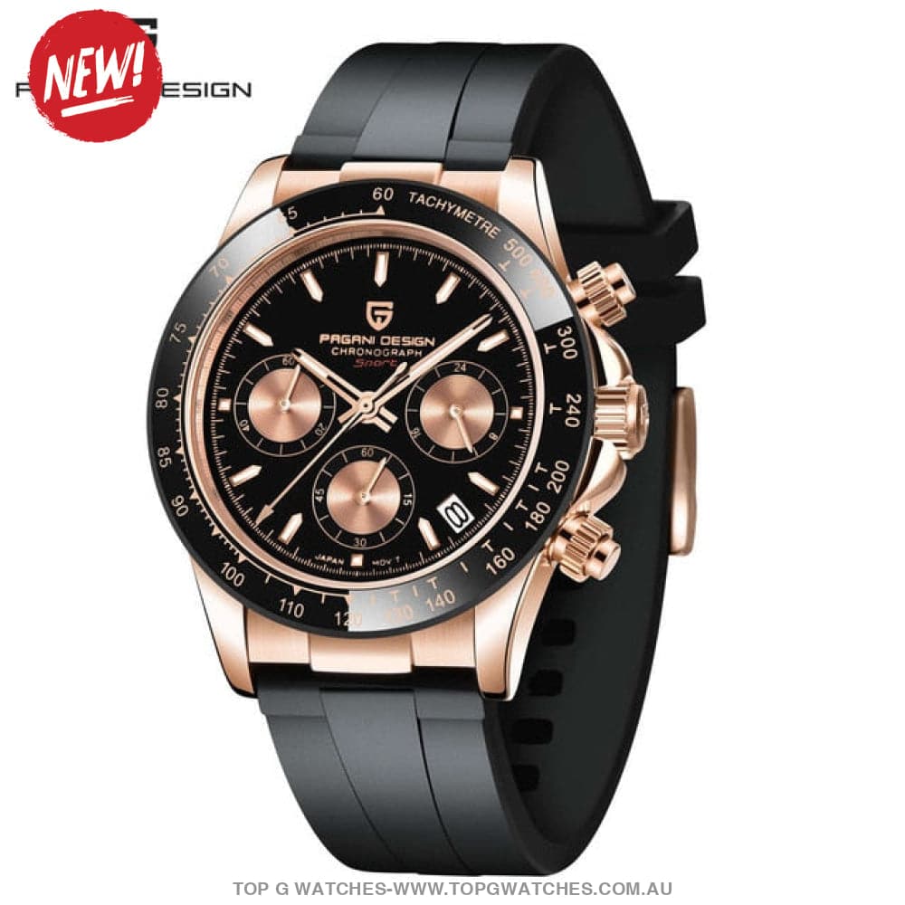 Elite Automatic Mechanical Pagani-Design Sapphire Glass Japan Chronograph 100m Waterproof Wristwatch - Top G Watches
