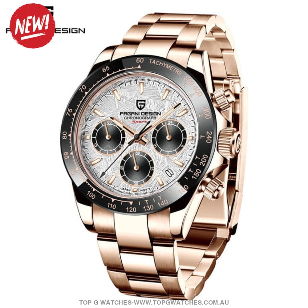 Elite Automatic Mechanical Pagani-Design Sapphire Glass Japan Chronograph 100m Waterproof Wristwatch - Top G Watches