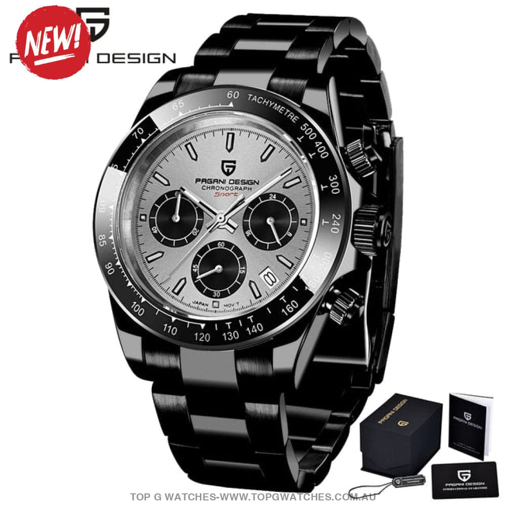 Elite Automatic Mechanical Pagani-Design Sapphire Glass Japan Chronograph 100m Waterproof Wristwatch - Top G Watches