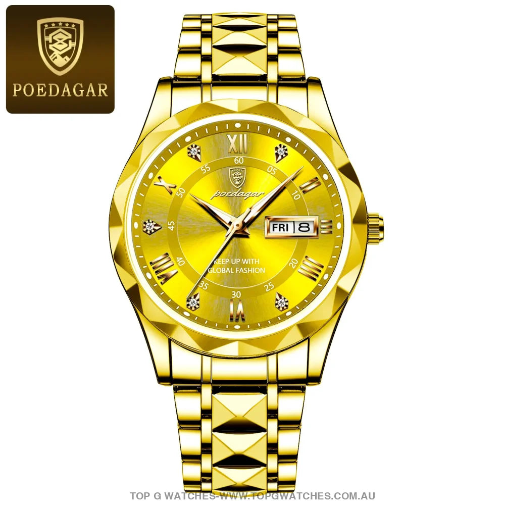 Poedagar Luxury Stainless-Steel Waterproof Fashion Leather Wristwatch - Top G Watches