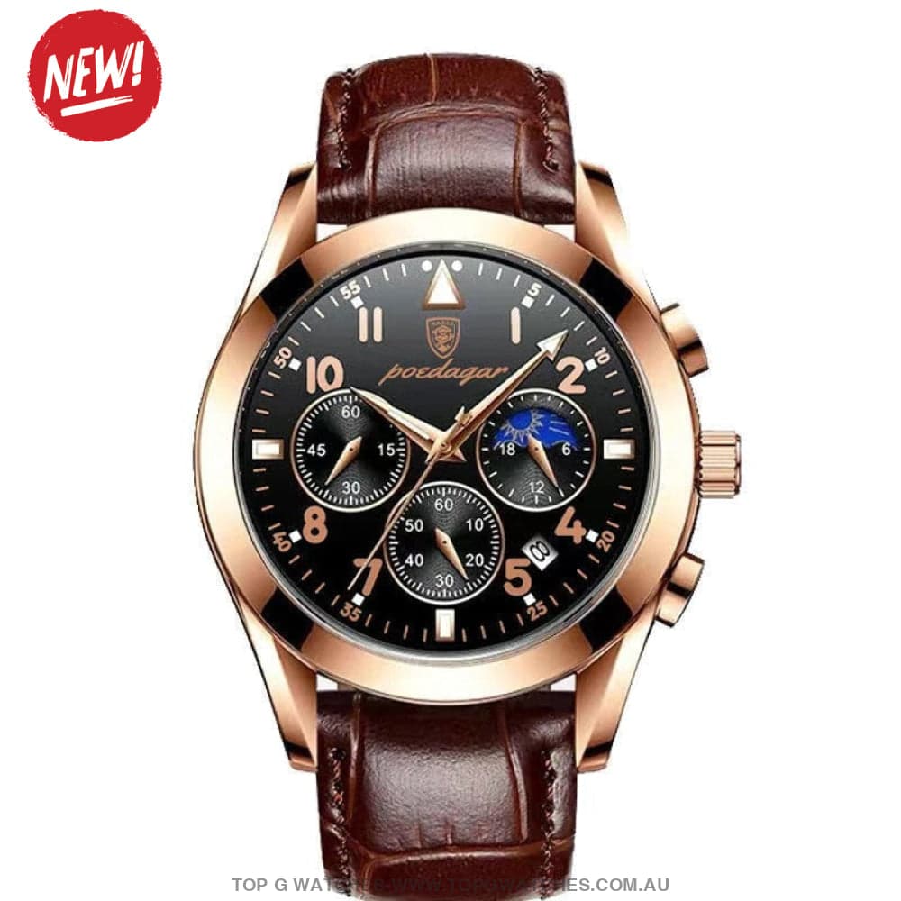 Poedagar Luxury Steel Sport Chronograph Quartz 820 Waterproof Luminous Wristwatch - Top G Watches