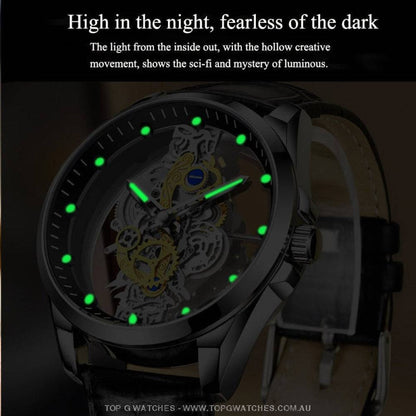 Hollow Gear Skeletal Poedagar Luxury Automatic Mechanical Watch - Top G Watches